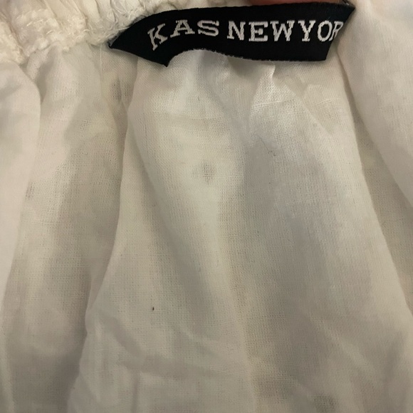 KAS New York Dulia White Floral Eyelet Lace One Shoulder Blouse, Sz S/M - Picture 10 of 14